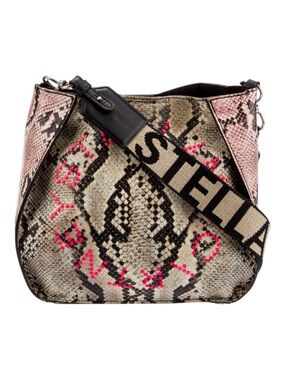 STELLA MCCARTNEY McCartney Snakeskin Print Crossbody with Logo Strap